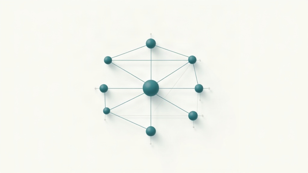A monitor displaying a visual automation canvas with connected workflow nodes and branching paths